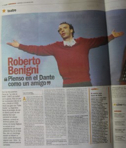 Nota a Benigni en Clarin Espectaculos